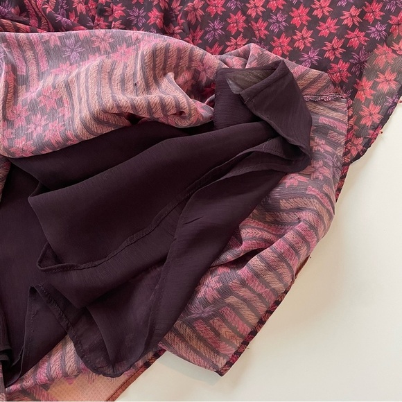 Soft Surroundings Women's Red Purple Boho Tassel Poncho Top Size 1X - Picture 7 of 9